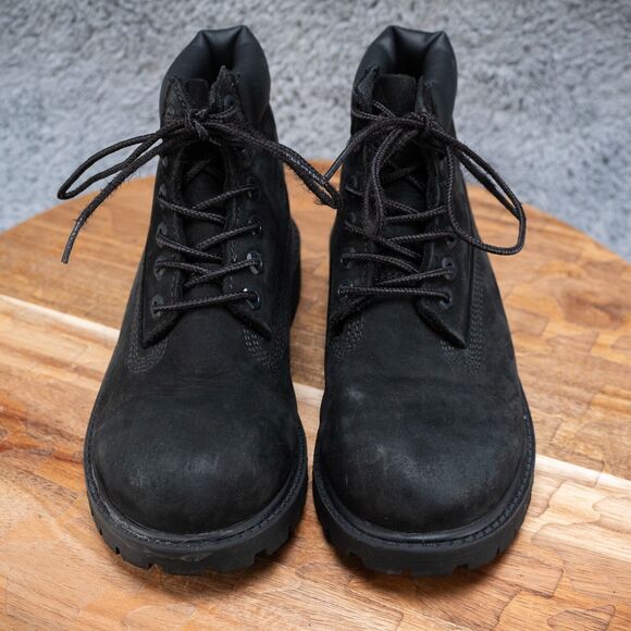Timberland 6-Inch Premium Boot Black Nubuck Youth - Sz 13 M - Picture 2 of 6